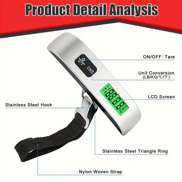 مقياس رقمي محمول مع شاشة LCD