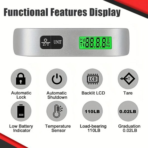 ⁦مقياس رقمي محمول مع شاشة LCD⁩ - الصورة ⁦6⁩